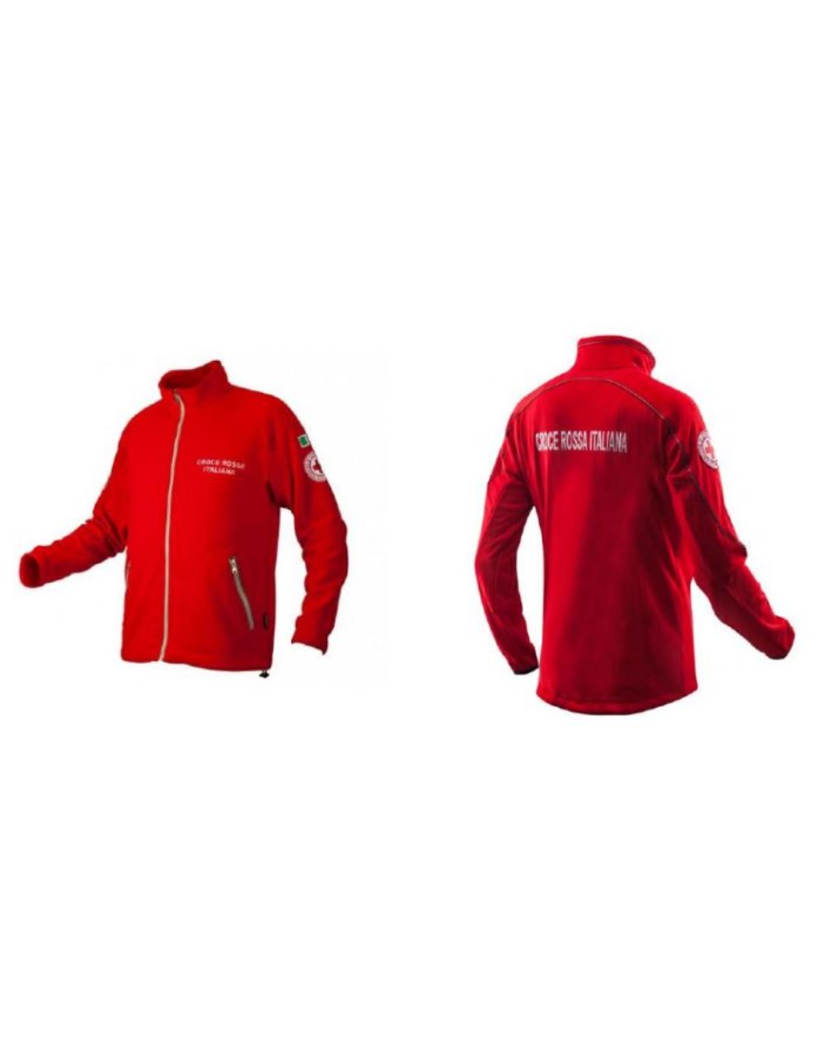 FELPA ROSSA CON ZIP LUNGA CROCE ROSSA