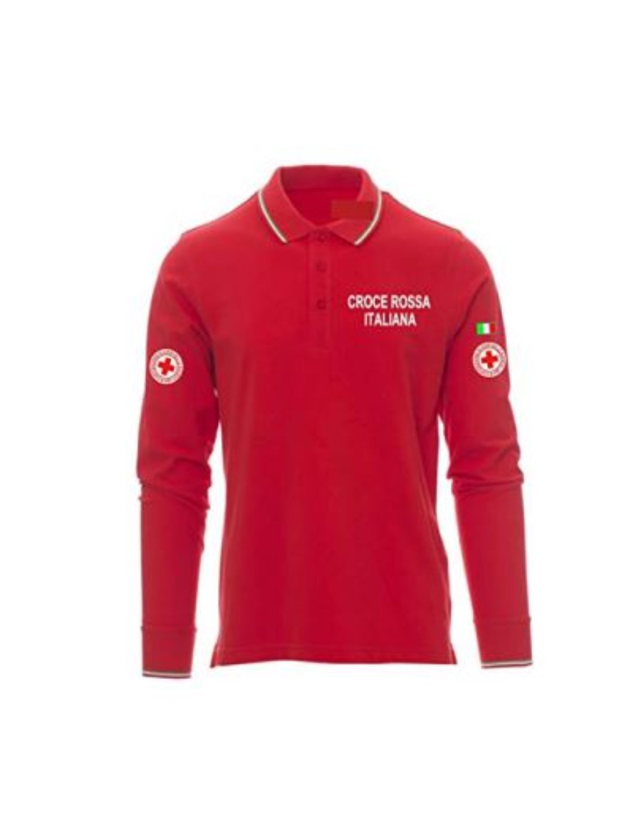 POLO MANICA LUNGA 100% COTONE CROCE ROSSA